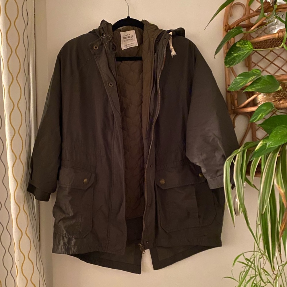Zara army green jacket 💗
